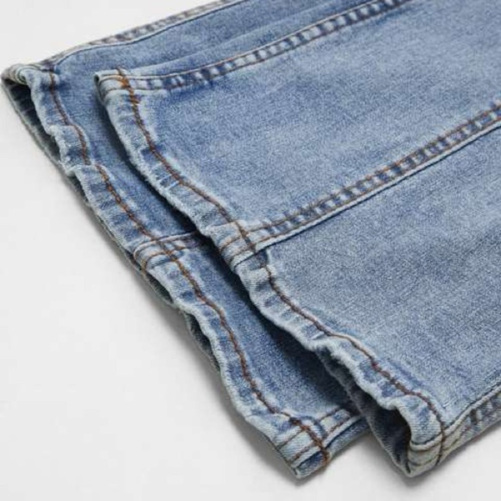 Wash Contrast Stitch Low Waist Bootcut Jeans flamingals size L/XL FL5-2 - Picture 16 of 16
